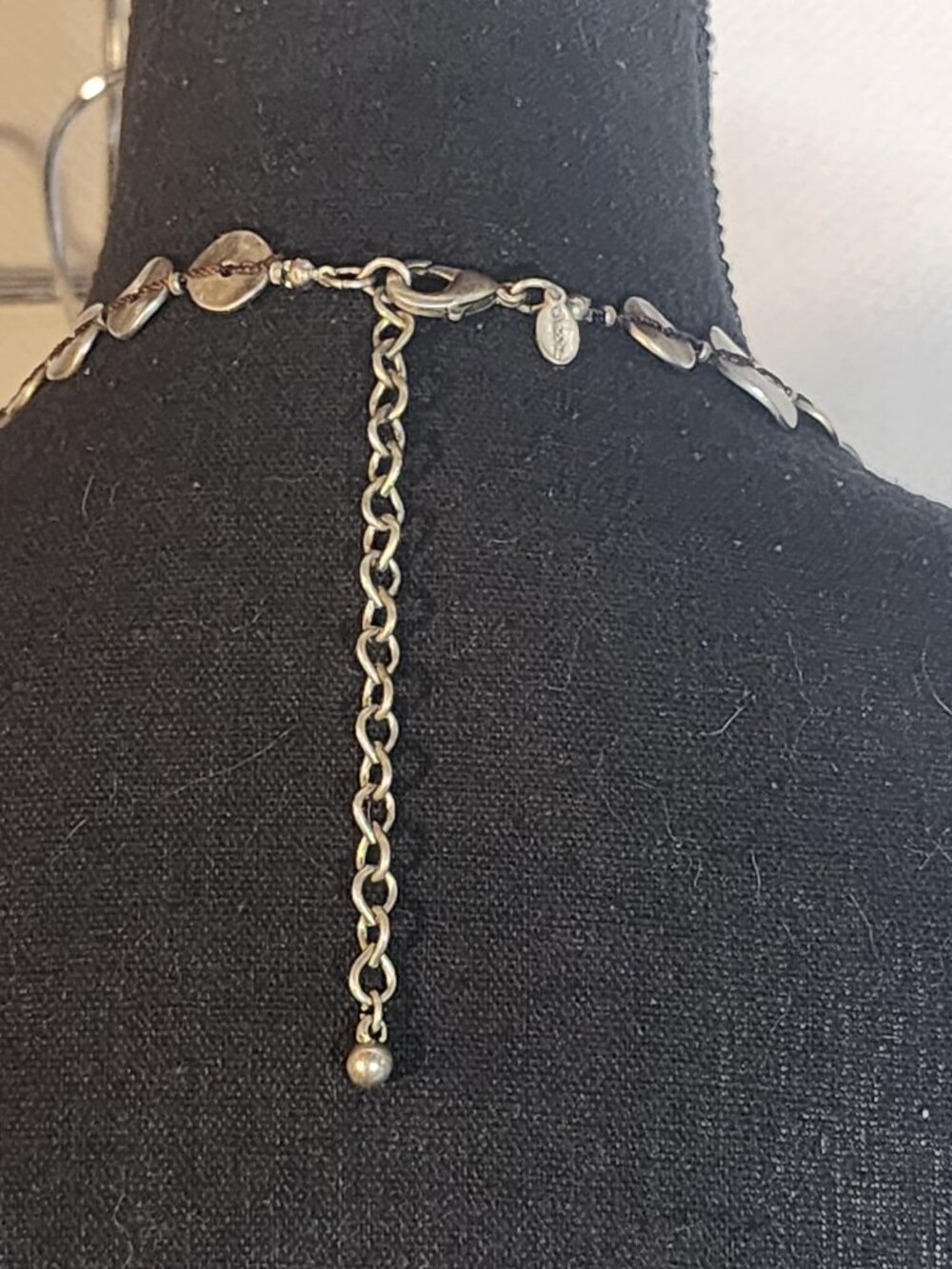 Chico's Old Gold Tone Threaded Metal Circles Long Vintage Adj 40.5" Necklace - Picture 9 of 16